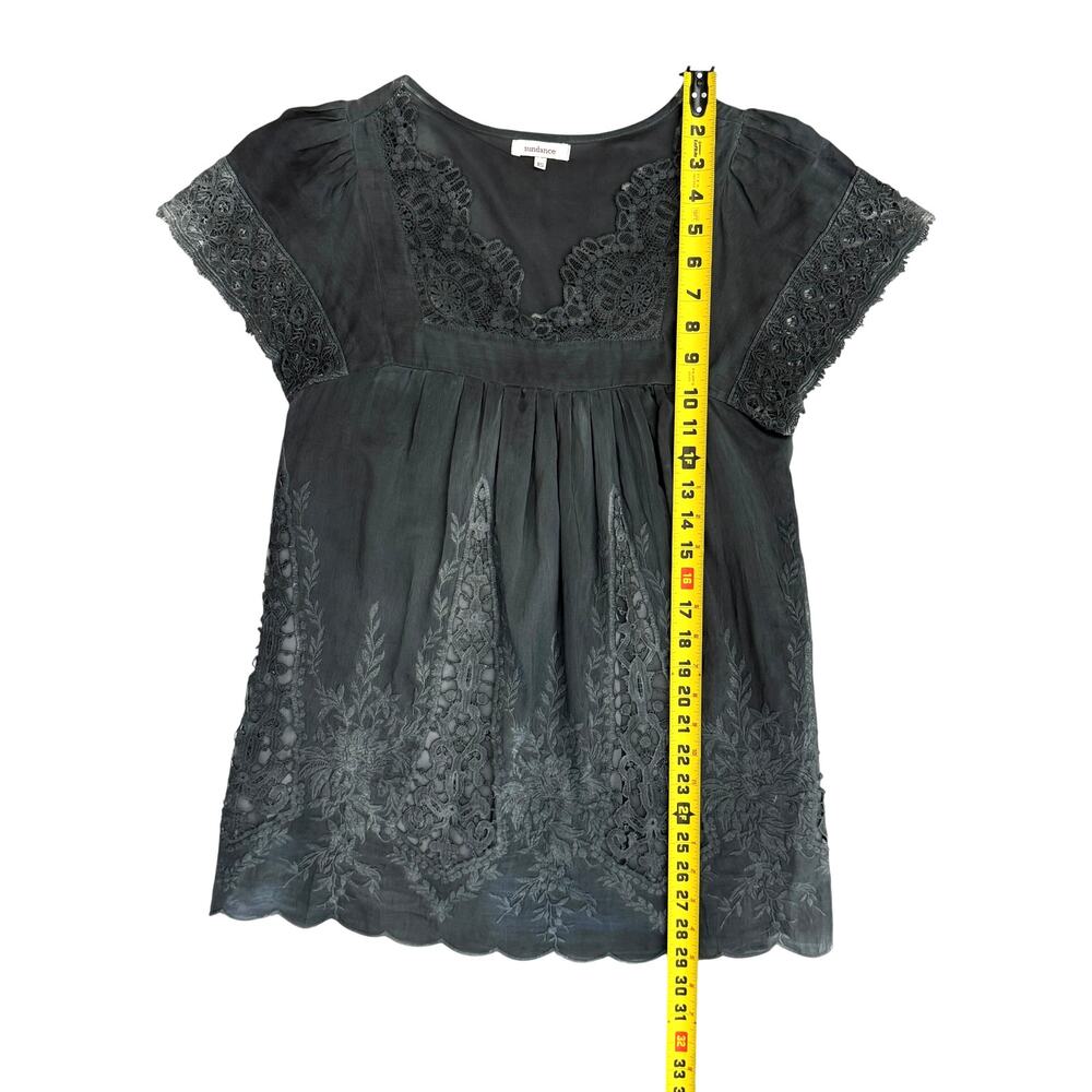 Sundance Babydoll Top Silk Blend Lace Embroidery XS Y2K Style Romantic Fairy - Picture 13 of 14